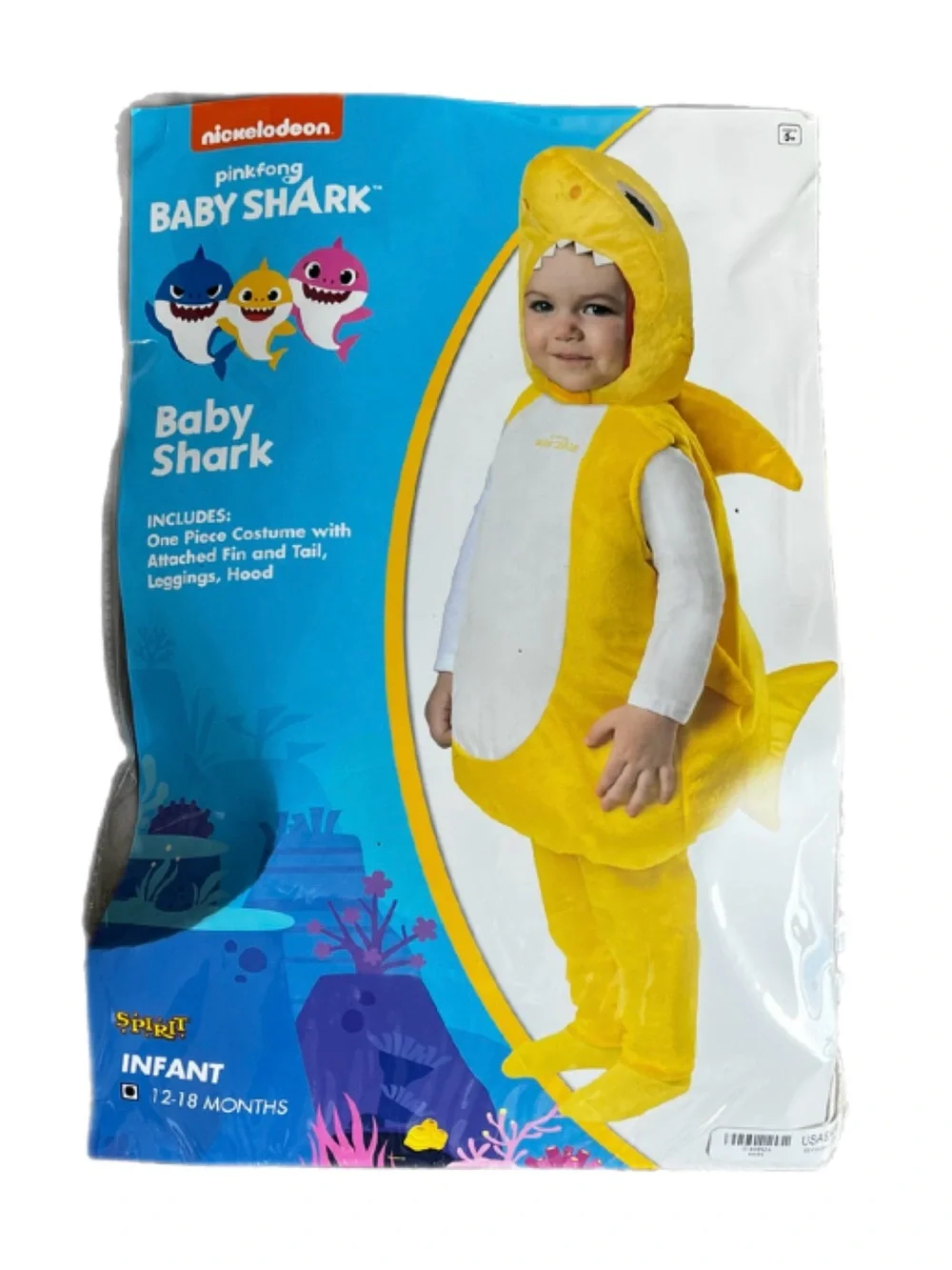 Baby Shark Pinkfong Infant 12-18 Months Yellow Costume Spirit Halloween